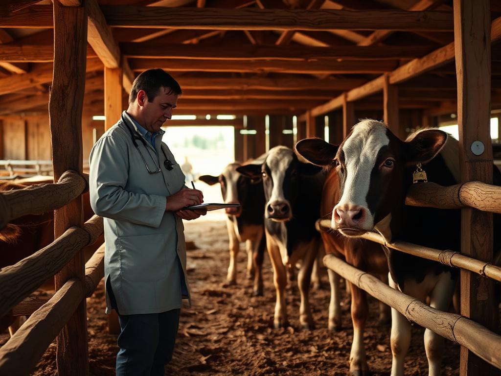 Veterinário avaliando a sanidade dos animais no brete