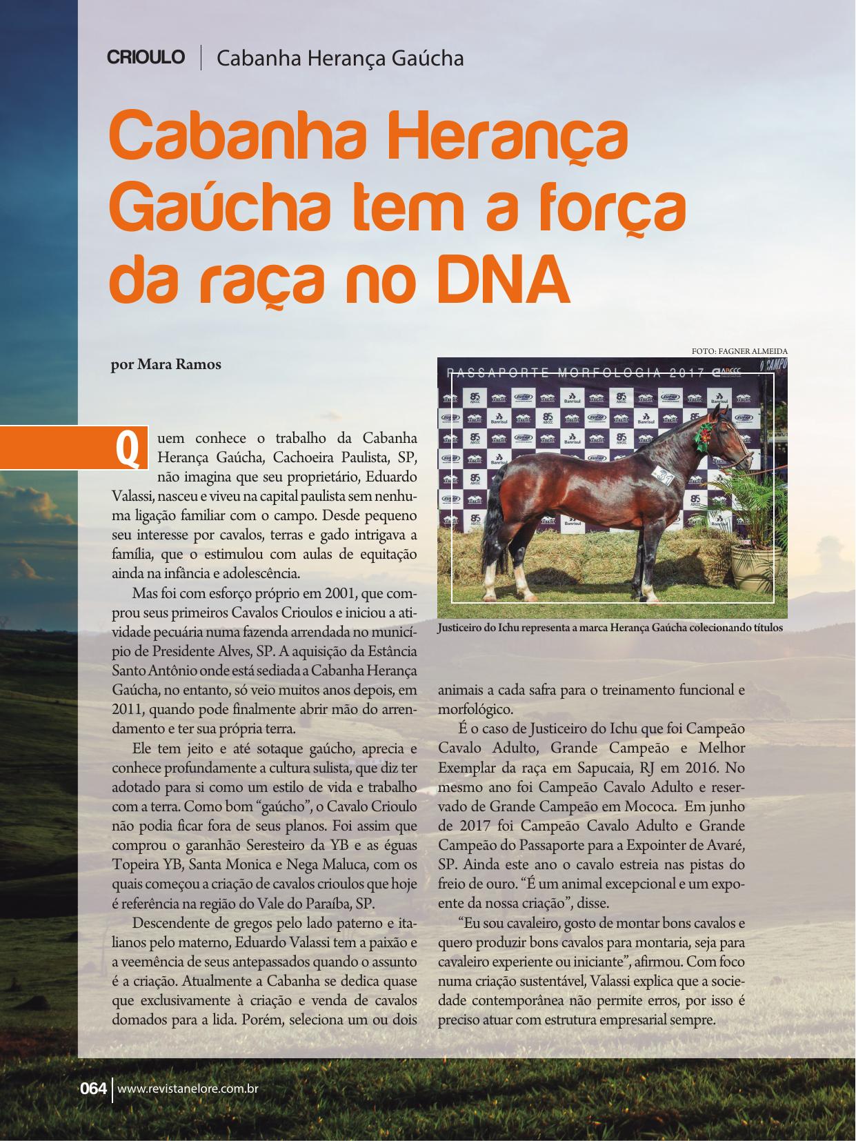 Página 1 da Revistanelore Cavalos, Edição 95